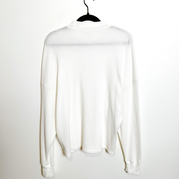 Abercrombie Long Sleeve Mockneck Waffle Tee, size S/M, White - Picture 5 of 5